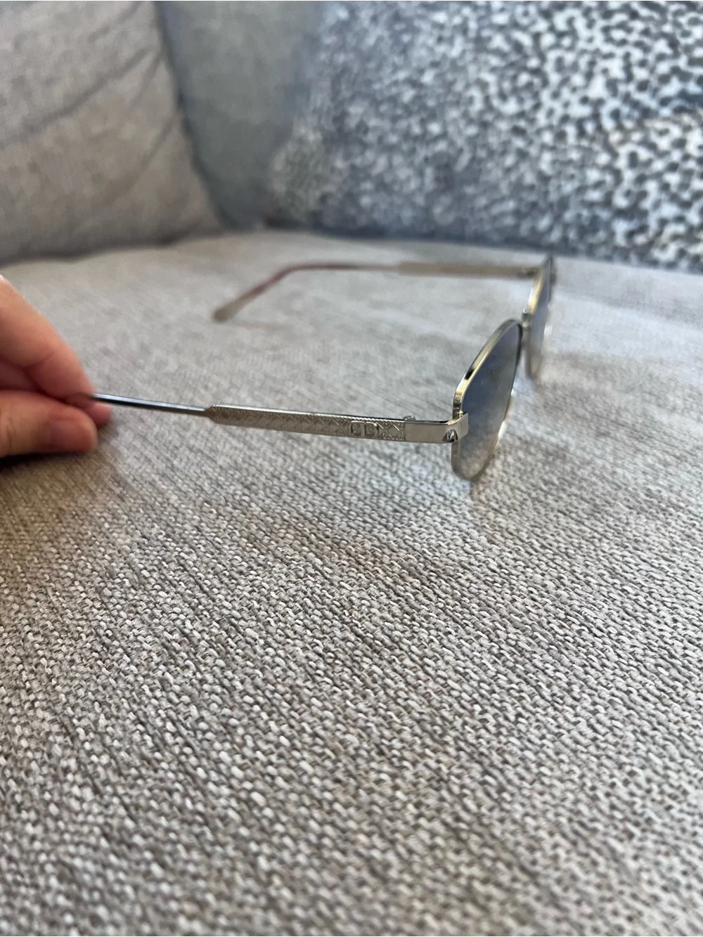 Dior Silver Frame Blue Gradient Sunglasses